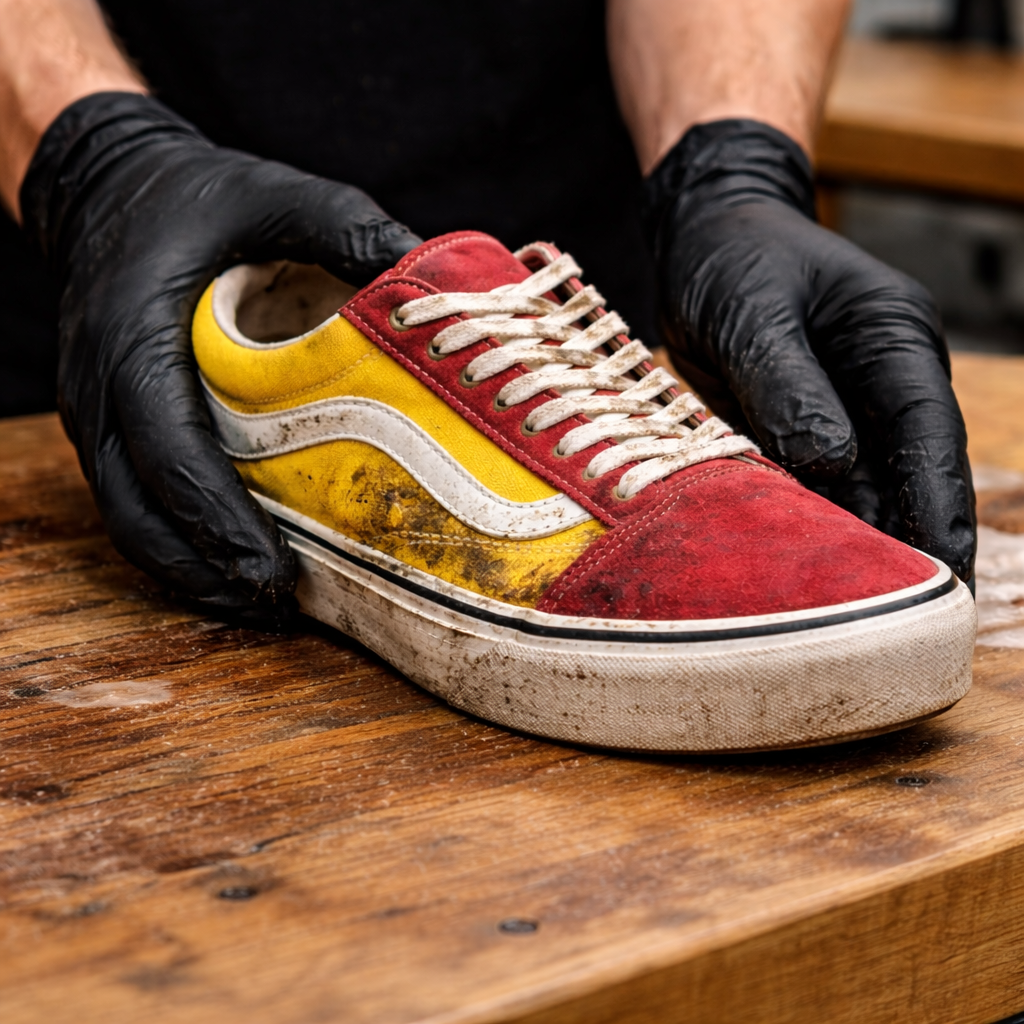 Dirty sneaker before cleaning